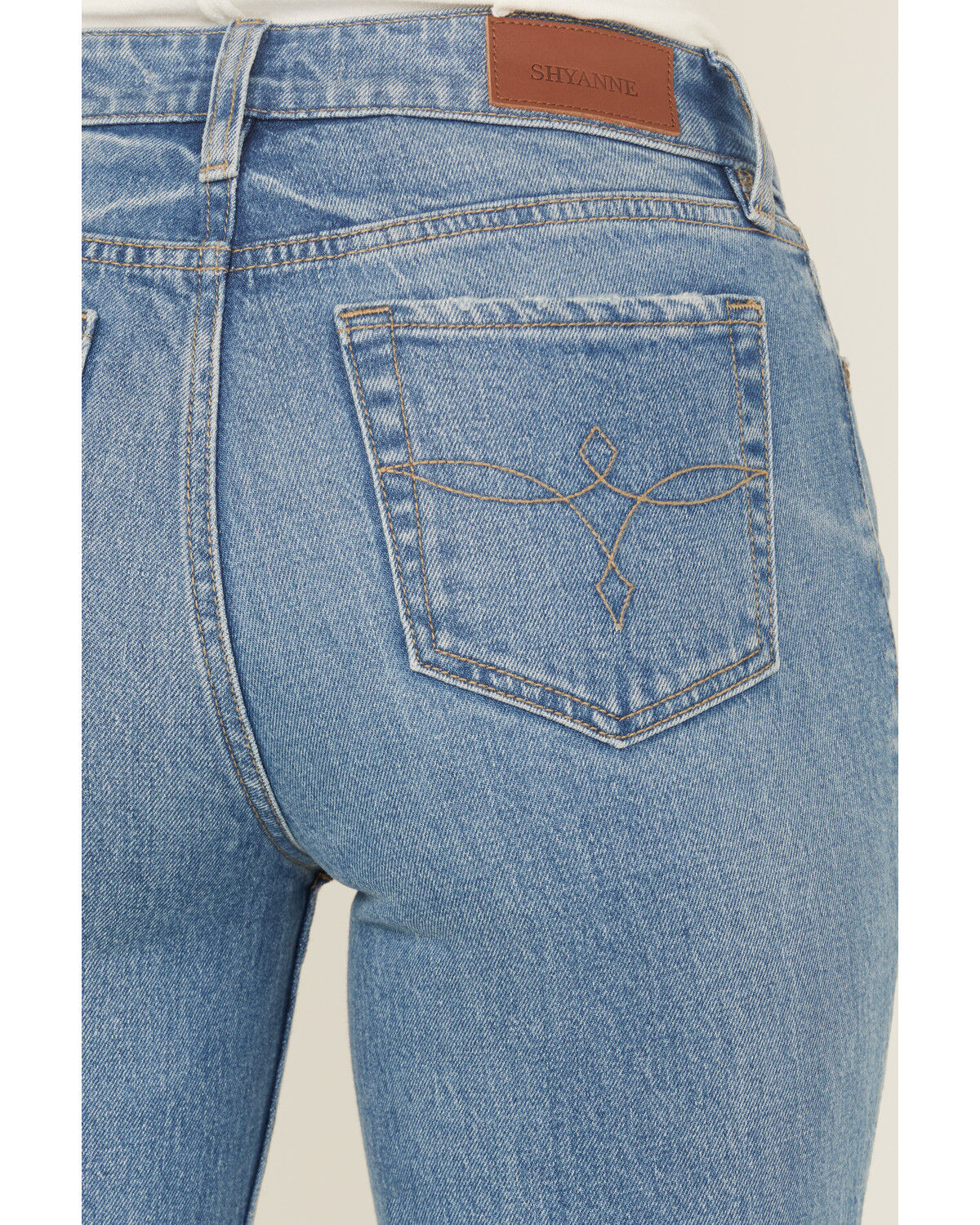 Image #4 - Shyanne Women's Georgia Medium Wash High Rise Skinny Bootcut Stretch Denim Jeans, Medium Wash, hi-res