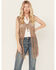 Image #1 - Rock & Roll Denim Women's Crochet Fringe Vest, Taupe, hi-res