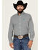 Image #1 - Cinch Men's Checkered Print Long Sleeve Button-Down Stretch Western Shirt, Teal, hi-res
