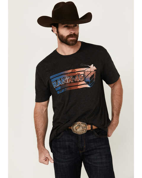 RANK 45® Men's Just Ride Short Sleeve Logo Graphic T-Shirt , Charcoal, hi-res