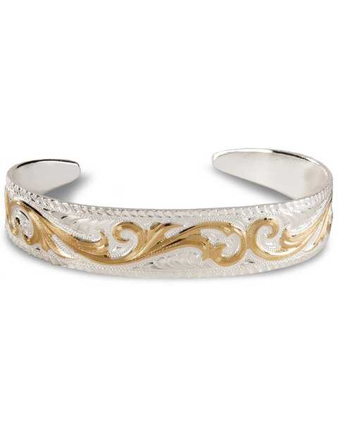 Image #1 - Montana Silversmiths Tapered Scroll Cuff Bracelet, Silver, hi-res