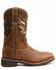 Image #2 - RANK 45® Women's Inspired Stars and Stripes Inlay Shaft Performance Leather Western Boots - Broad Square Toe , Brown, hi-res