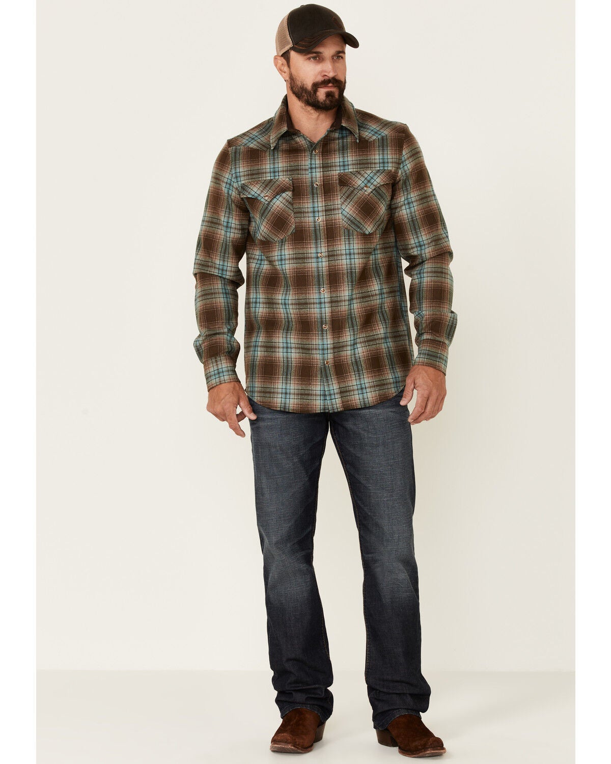 Brown \u0026 Green Canyon Large Plaid 
