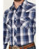 Image #3 - Wrangler 20X Men's Plaid Print Long Sleeve Snap Western Shirt, Navy, hi-res