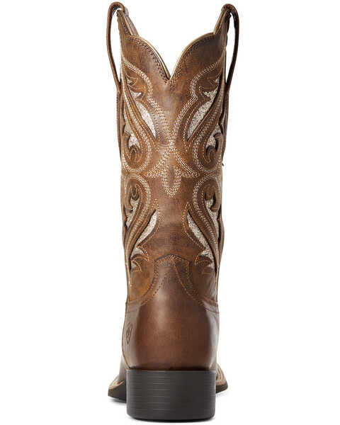 Image #3 - Ariat Women's Round Up Bliss Western Boots - Wide Square Toe, Beige/khaki, hi-res