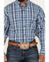 Image #3 - George Strait by Wrangler Men's Plaid Print Long Sleeve Stretch Western Shirt - Big, Navy, hi-res