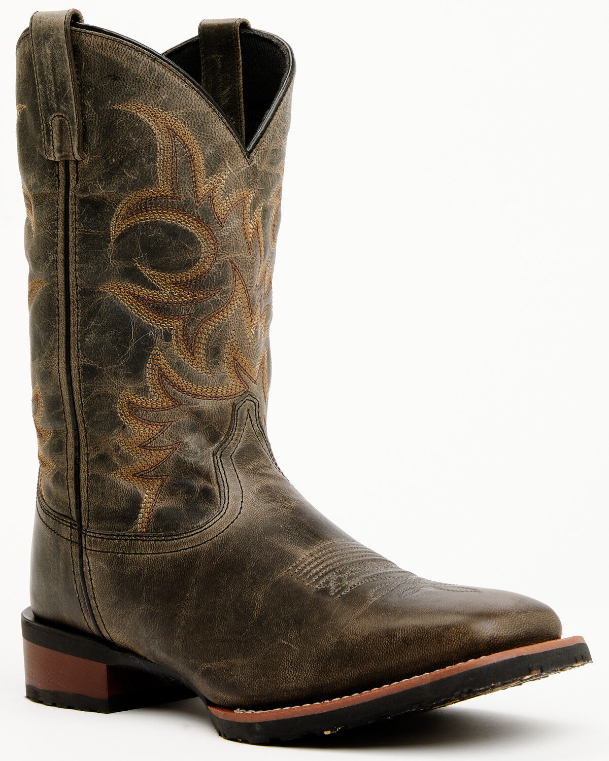 Image #1 - Laredo Men's 11" Western Boots - Broad Square Toe, Grey, hi-res