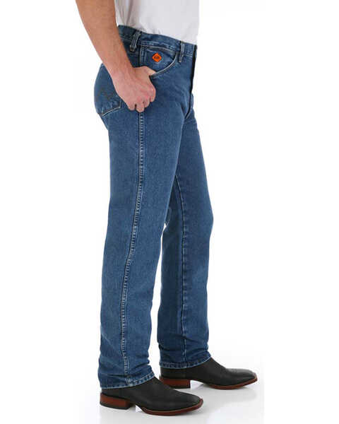 Image #2 - Wrangler Men's FR Classic Fit Straight Jeans, Blue, hi-res
