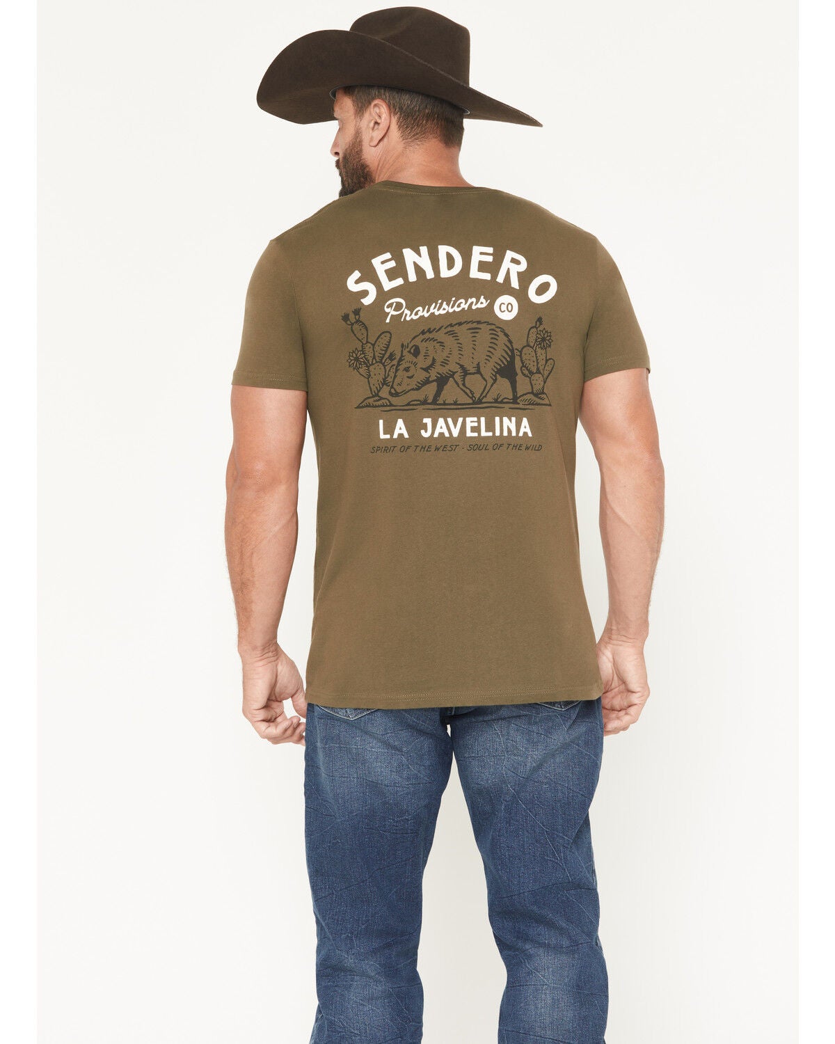 Sendero Provisions Men's La Javelina Short Sleeve Graphic T-Shirt, Olive, hi-res