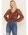 Image #1 - Idyllwind Women's McCoy Meshed Lace-Up Top, Brown, hi-res