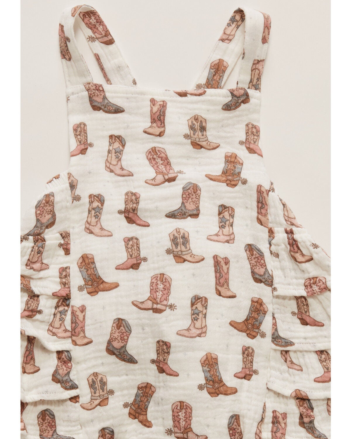 Image #3 - Angel Dear Infant Girls' Cowgirl Boot Onesie, White, hi-res