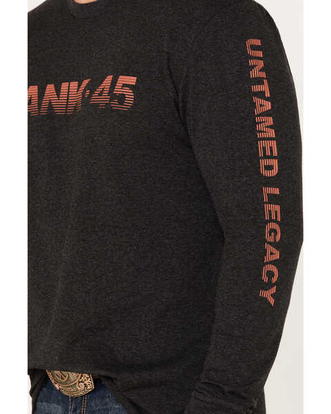 Image #3 - RANK 45® Men's Logo Untamed Legacy Raglan Shirt, Charcoal, hi-res