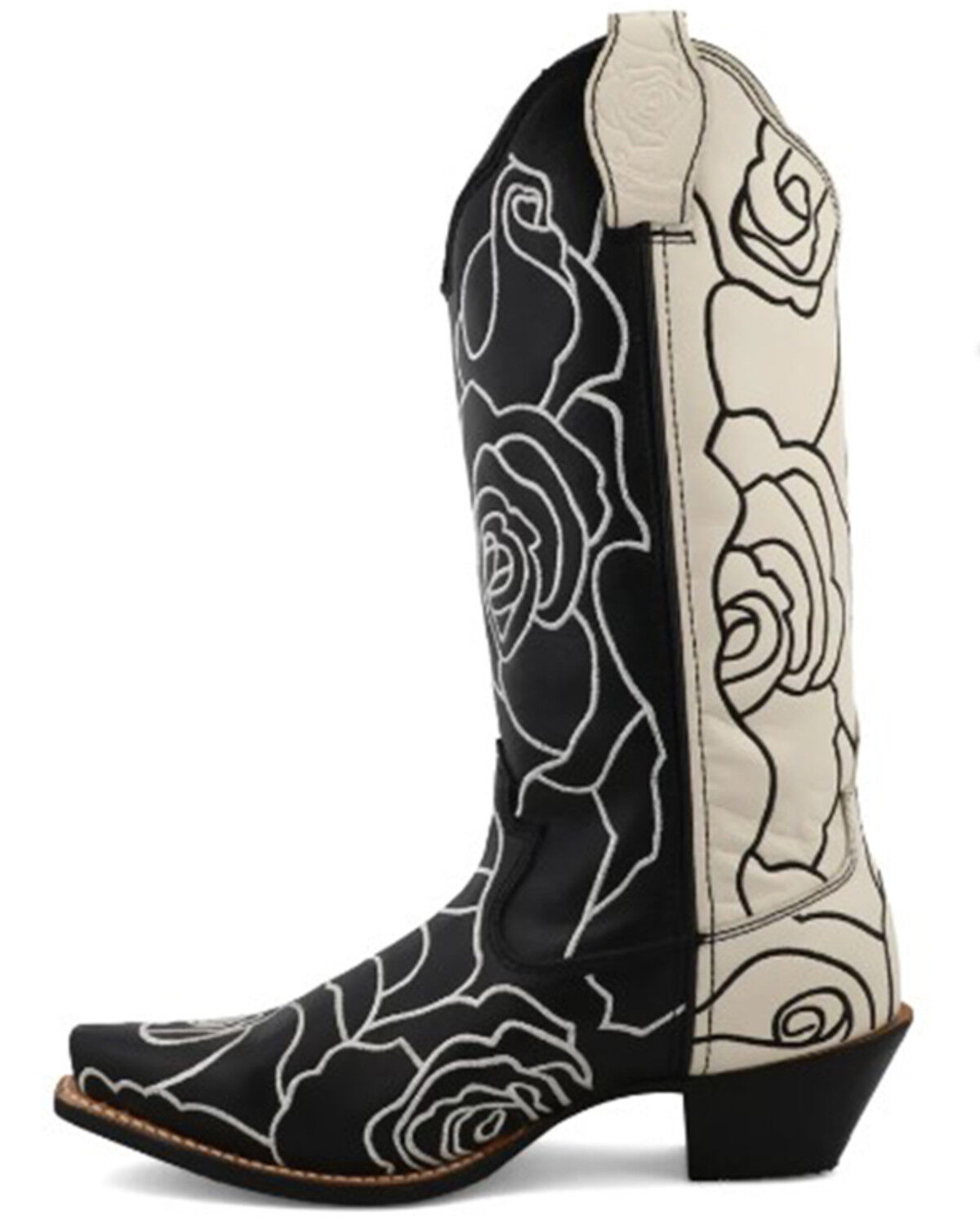 Image #3 - Twisted X Women's Steppin' Out Western Boots - Snip Toe, Black/white, hi-res