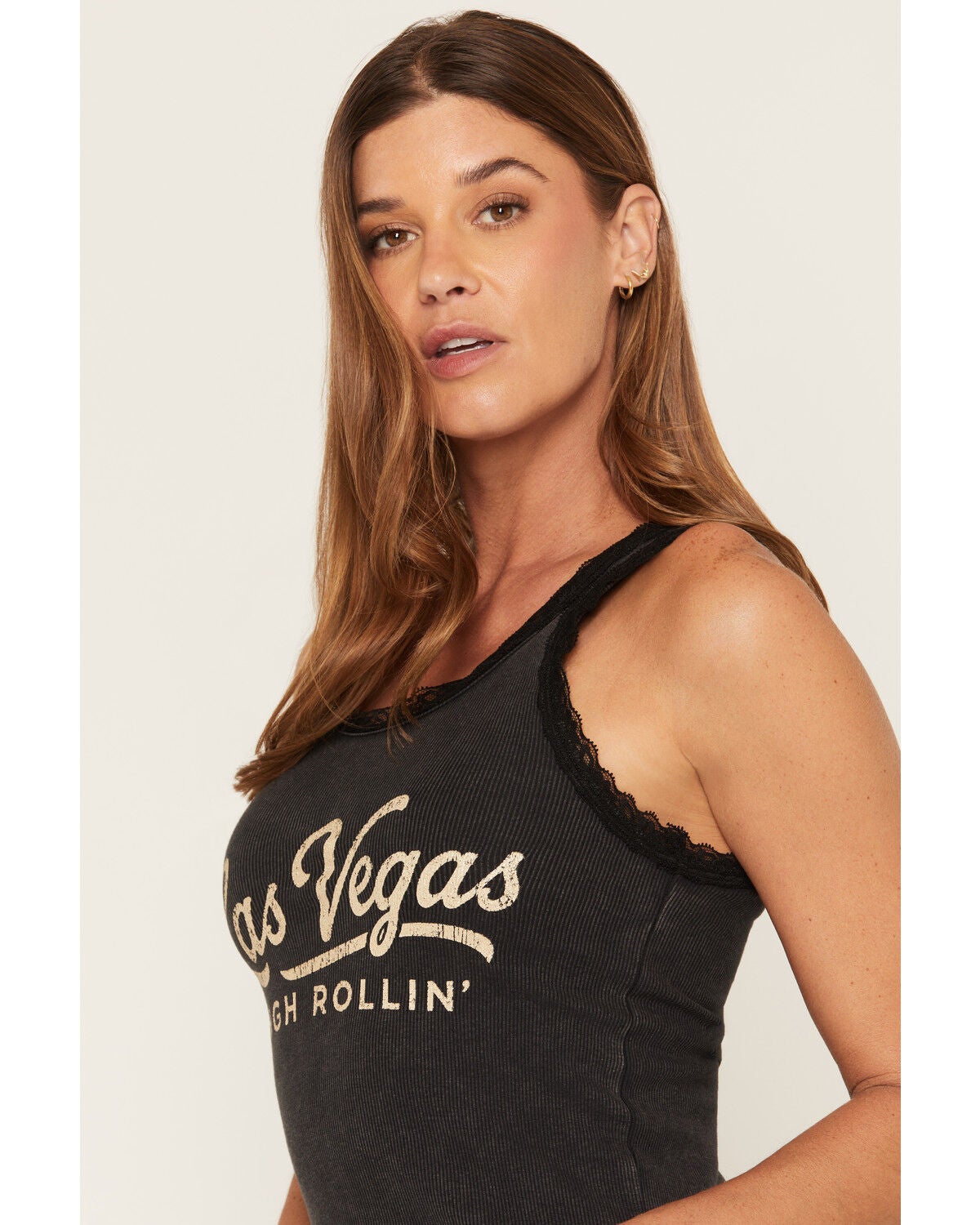 Image #2 - Blue Life Women's Vegas Lace Tank, Black, hi-res