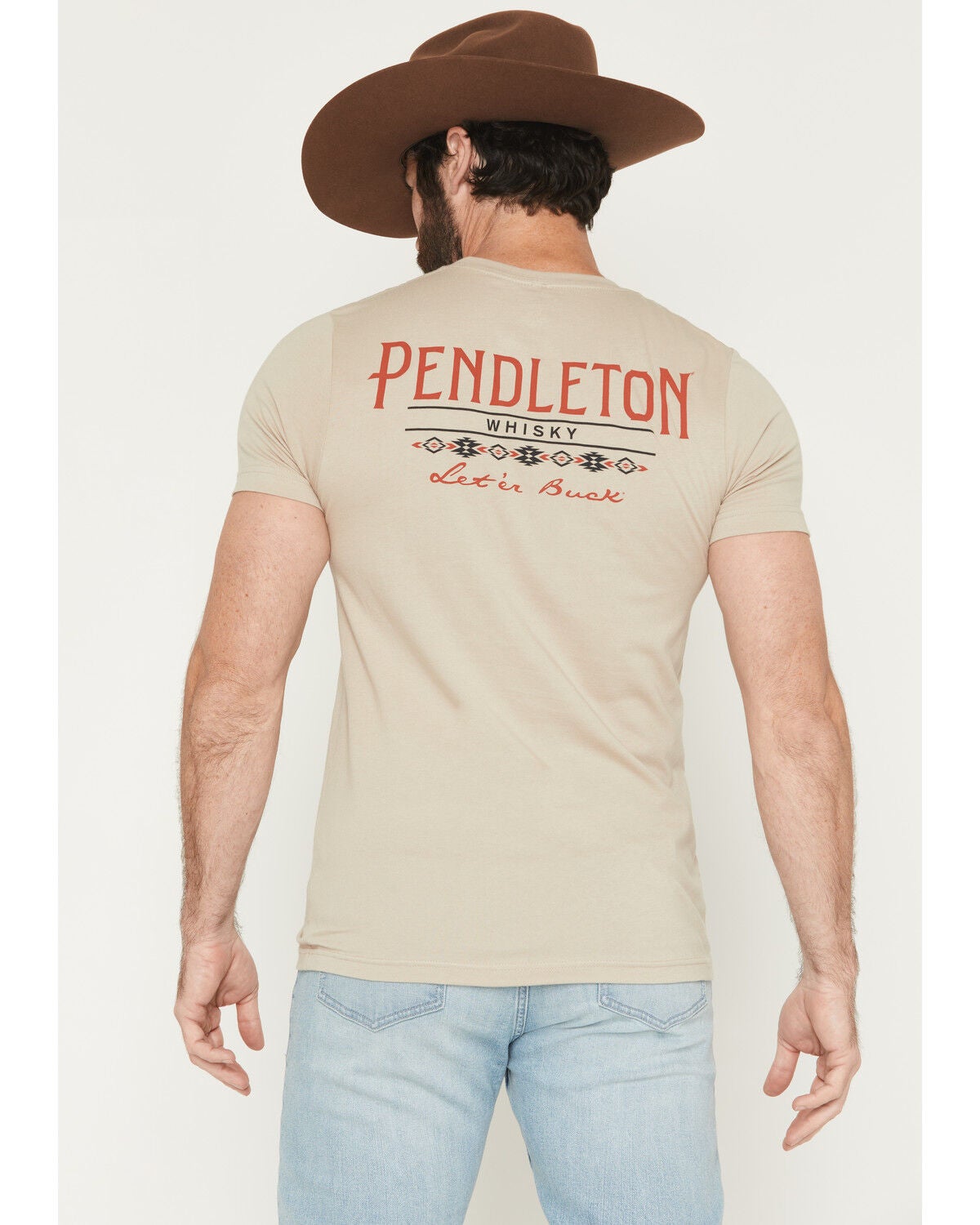 Image #1 - Pendleton Men's Whiskey Short Sleeve Graphic T-Shirt, Tan, hi-res