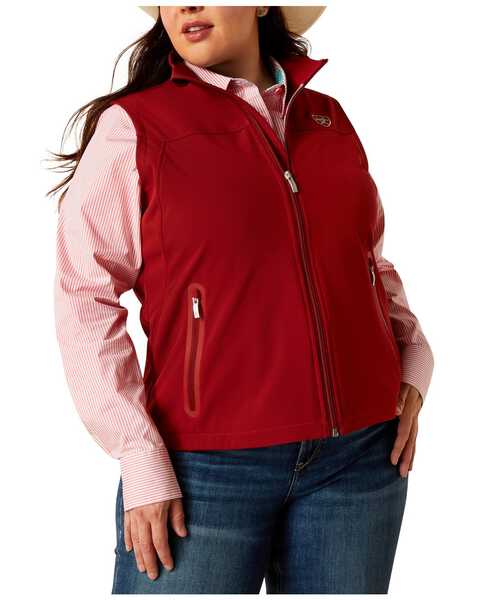 Ariat Women's Team Softshell Vest - Plus , Dark Red, hi-res