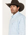 Image #2 - George Strait by Wrangler Men's Plaid Print Long Sleeve Button Down Western Shirt , Light Blue, hi-res