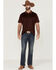 Image #2 - RANK 45® Men's Elite Stripe Performance Polo Shirt, Burgundy, hi-res