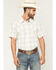 Image #1 - Cody James Men's Volcano Plaid Print Short Sleeve Snap Western Shirt, Grey, hi-res