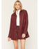 Image #1 - Shyanne Women's Faux Suede Metallic Embroidered Studded Jacket, Maroon, hi-res