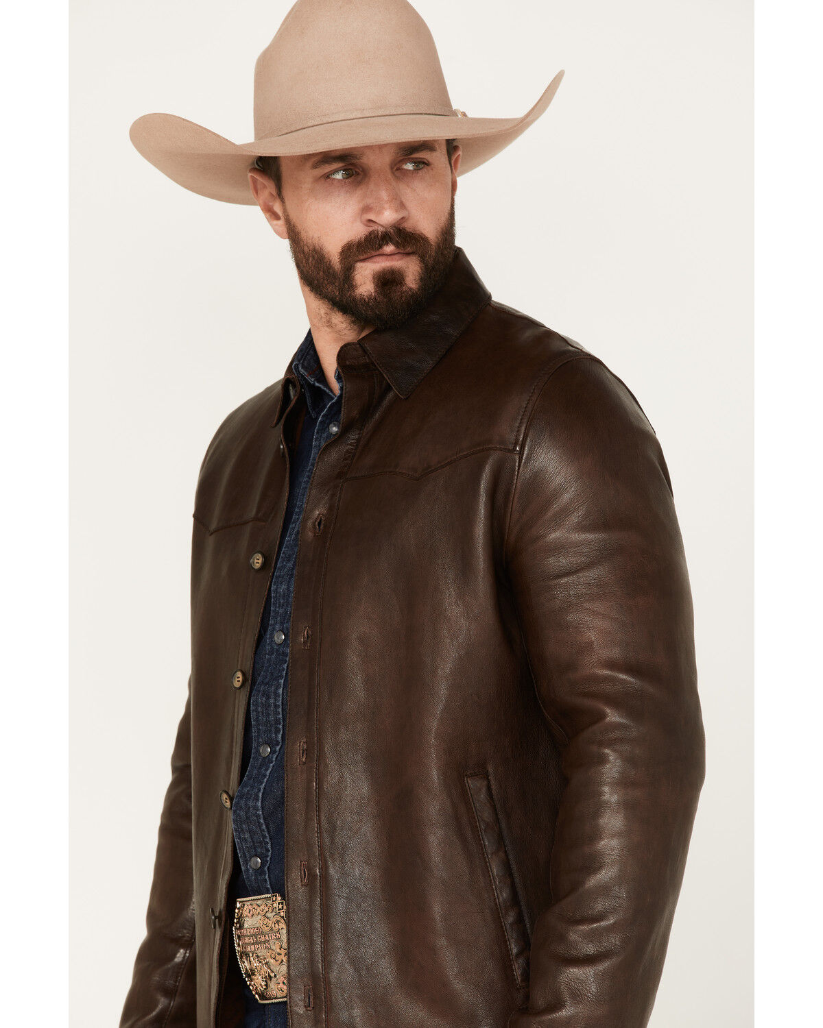 Image #2 - Scully Men's Leather, Chocolate, hi-res