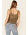 Image #4 - Very J Women's Crochet Knit Sweater Tank Top, Olive, hi-res