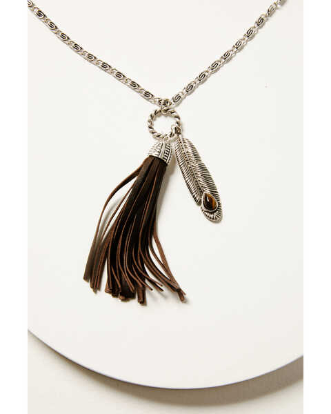 Image #1 - Shyanne Women's Juniper Sky Long Tassel Necklace, Silver, hi-res