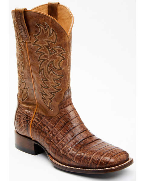 Image #1 - Cody James Men's Nuez Exotic Caiman Skin Western Boots - Broad Square Toe, Tan, hi-res