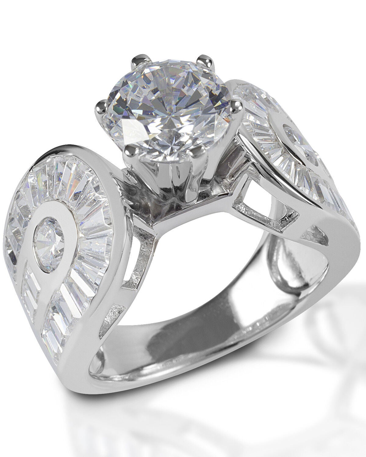 Kelly Herd Women's Horseshoe Solitaire Ring, Silver, hi-res
