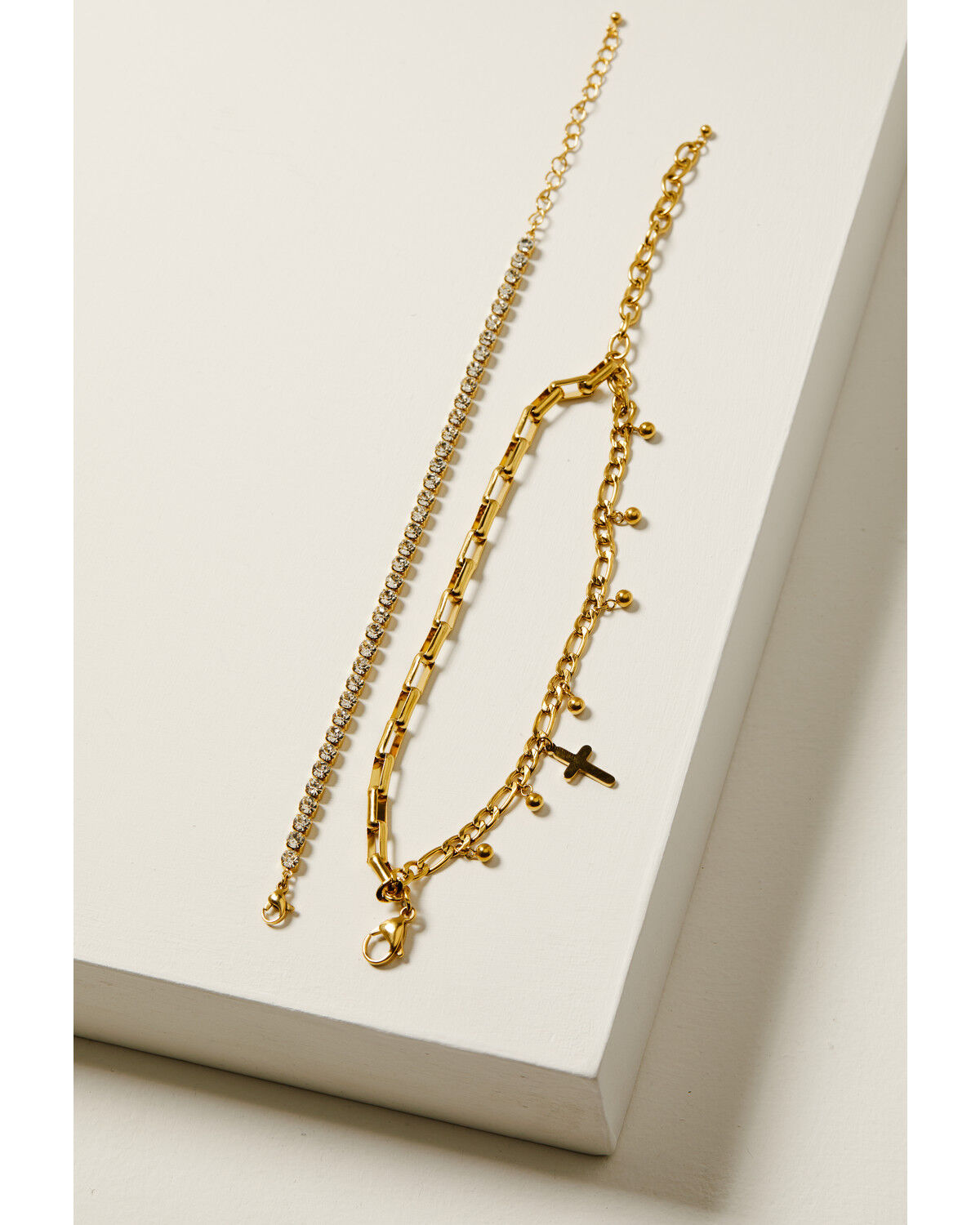 Image #1 - Shyanne Women's Embellished Bracelet Set - 2 Piece, Gold, hi-res