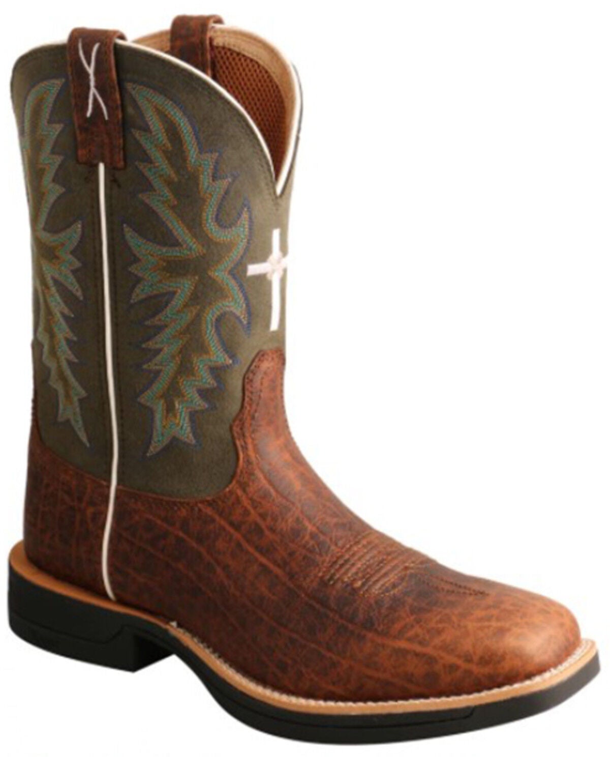Twisted X Men's Tech X Performance Western Boots - Broad Square Toe, Green, hi-res