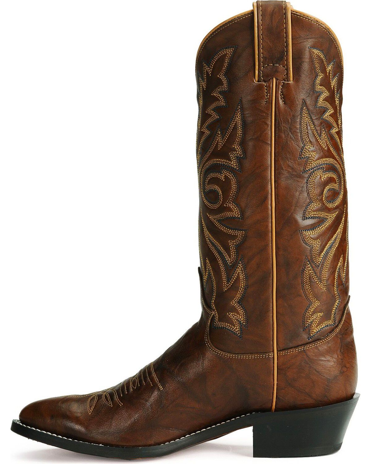 Image #3 - Justin Men's Marbled Deerlite Western Boots - Round Toe, Chestnut, hi-res