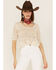 Image #1 - Sadie & Sage Women's Crochet Bestia Peplum Top, Natural, hi-res