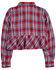 Levi's Girls' Red Plaid Peplum Hem Long Sleeve Button-Down Crop Top , Red, hi-res