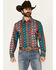 Image #1 - Wrangler Men's Checotah Southwestern Print Long Sleeve Snap Western Shirt - Big, Multi, hi-res