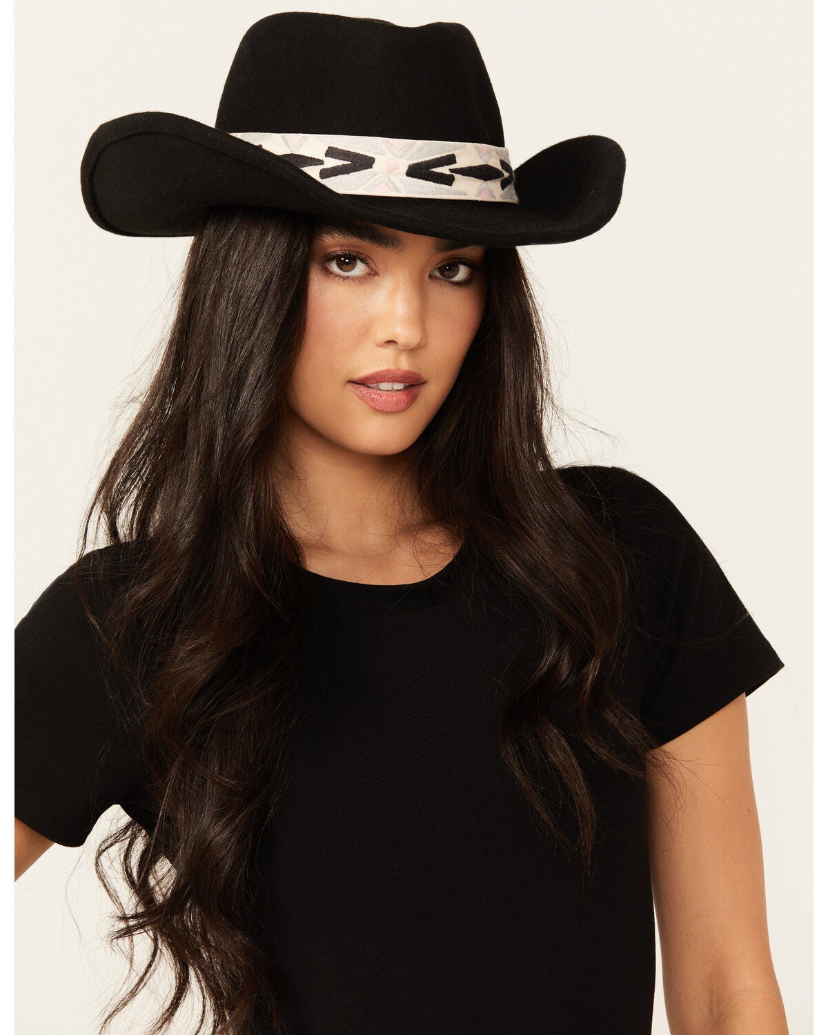 Nikki Beach Women's New Moon Wool Fashion Hat, Black, hi-res