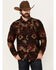 Image #1 - Moonshine Spirit Men's Spot Light Southwestern Print Long Sleeve Snap Western Shirt, Black, hi-res