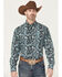 Image #1 - Cinch Men's Paisley Print Long Sleeve Button-Down Western Shirt, Black, hi-res
