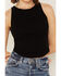 Image #3 - Rock & Roll Denim Women's Rib Corset Sleeveless Tank, Black, hi-res