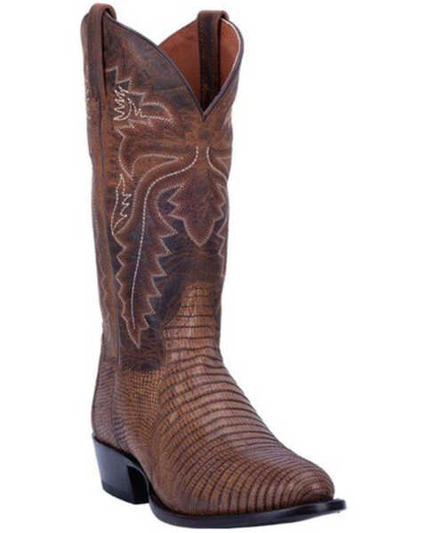 Dan Post Men's Winston Lizard Western Boots - Round Toe, Brown, hi-res