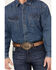 Image #3 - Stetson Men's Denim Long Sleeve Snap Western Shirt, Denim, hi-res