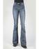 Image #1 - Stetson Women's 921 Medium Wash High Rise Plain Pocket Flare Jean, Blue, hi-res