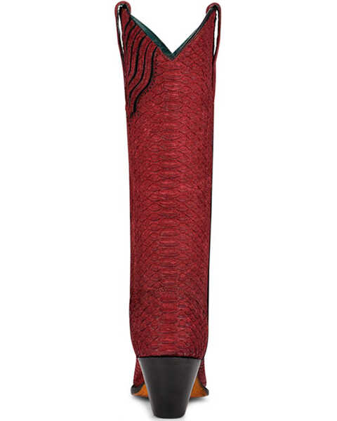 Image #5 - Corral Women's Exotic Python Skin Western Boots - Snip Toe, Red, hi-res