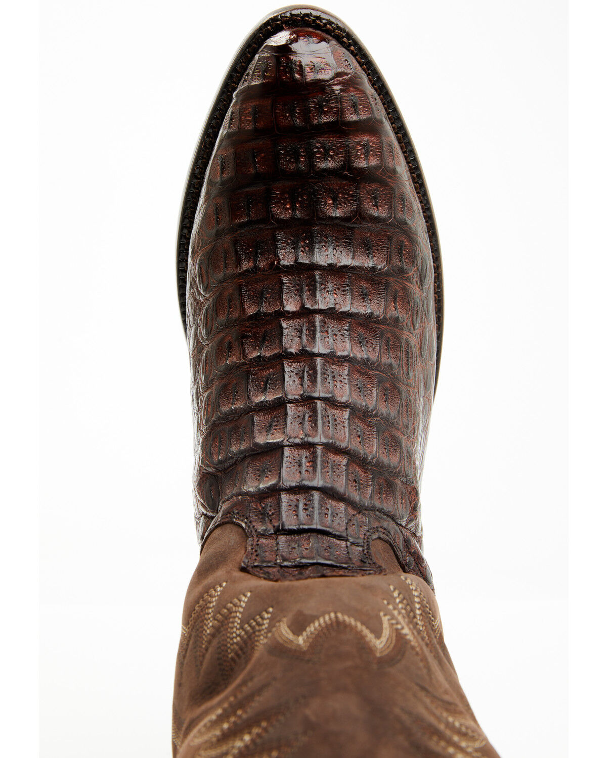 Image #6 - El Dorado Men's Exotic Caiman Western Boots - Round Toe, Brass, hi-res