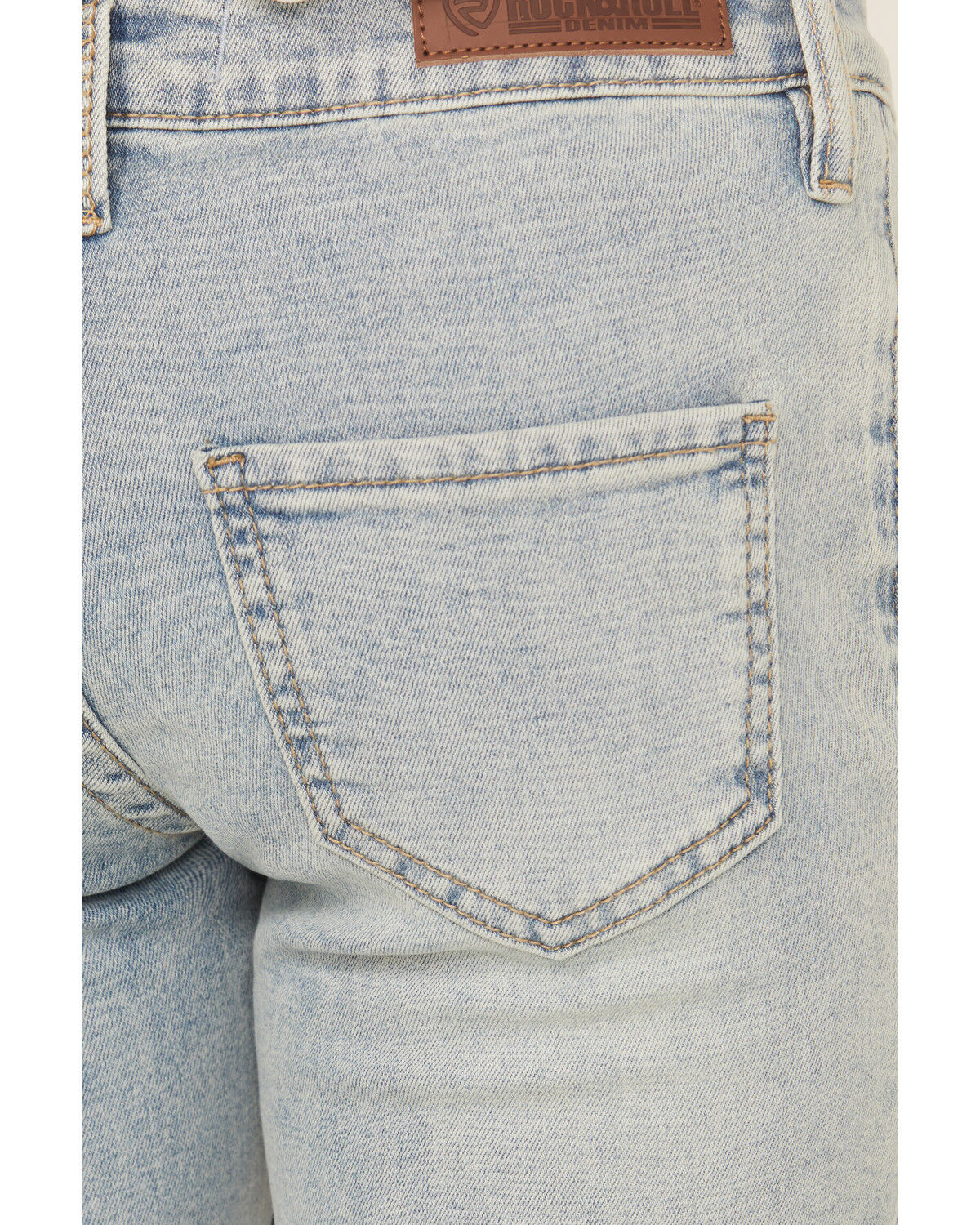 Image #4 - Rock & Roll Denim Girls' Light Wash Smile Pocket Denim Trousers, Light Wash, hi-res