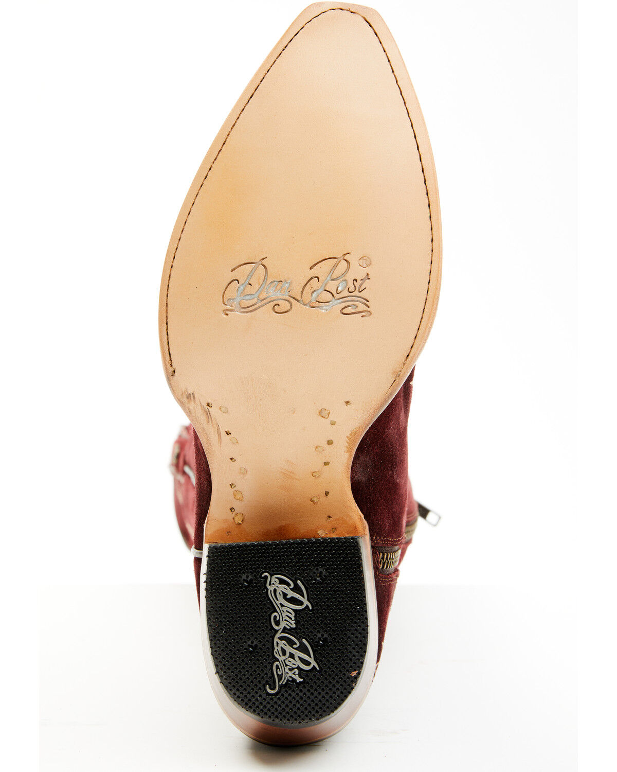 Image #7 - Dan Post Women's Marlowe Suede Western Boots - Snip Toe, Red, hi-res