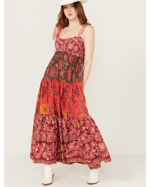 Image #1 - Free People Women's Bluebell Maxi Dress , Red, hi-res