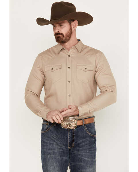 Cody James Men's Wooly Mammoth Western Long Sleeve Shirt, Tan, hi-res