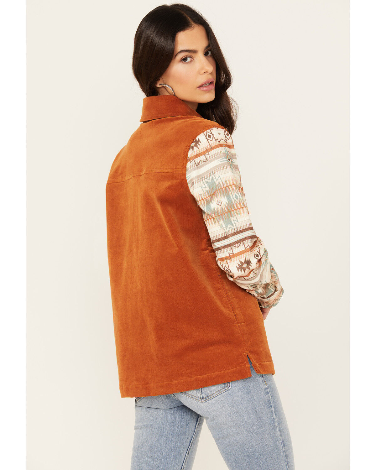 Image #4 - Shyanne Women's Printed Stretch Corduroy Shacket, Caramel, hi-res