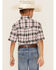 Roper Boys' Amarillo Plaid Print Short Sleeve Button Down Shirt, Black, hi-res